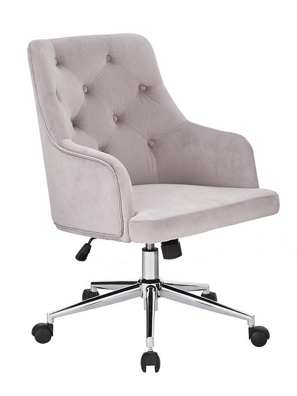 Warwick Fabric Office Chair Grey, Grey Fabric Office Chair With Arms