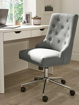 Product photograph of Very Home New Warwick Fabric Office Chair - Grey from very.co.uk