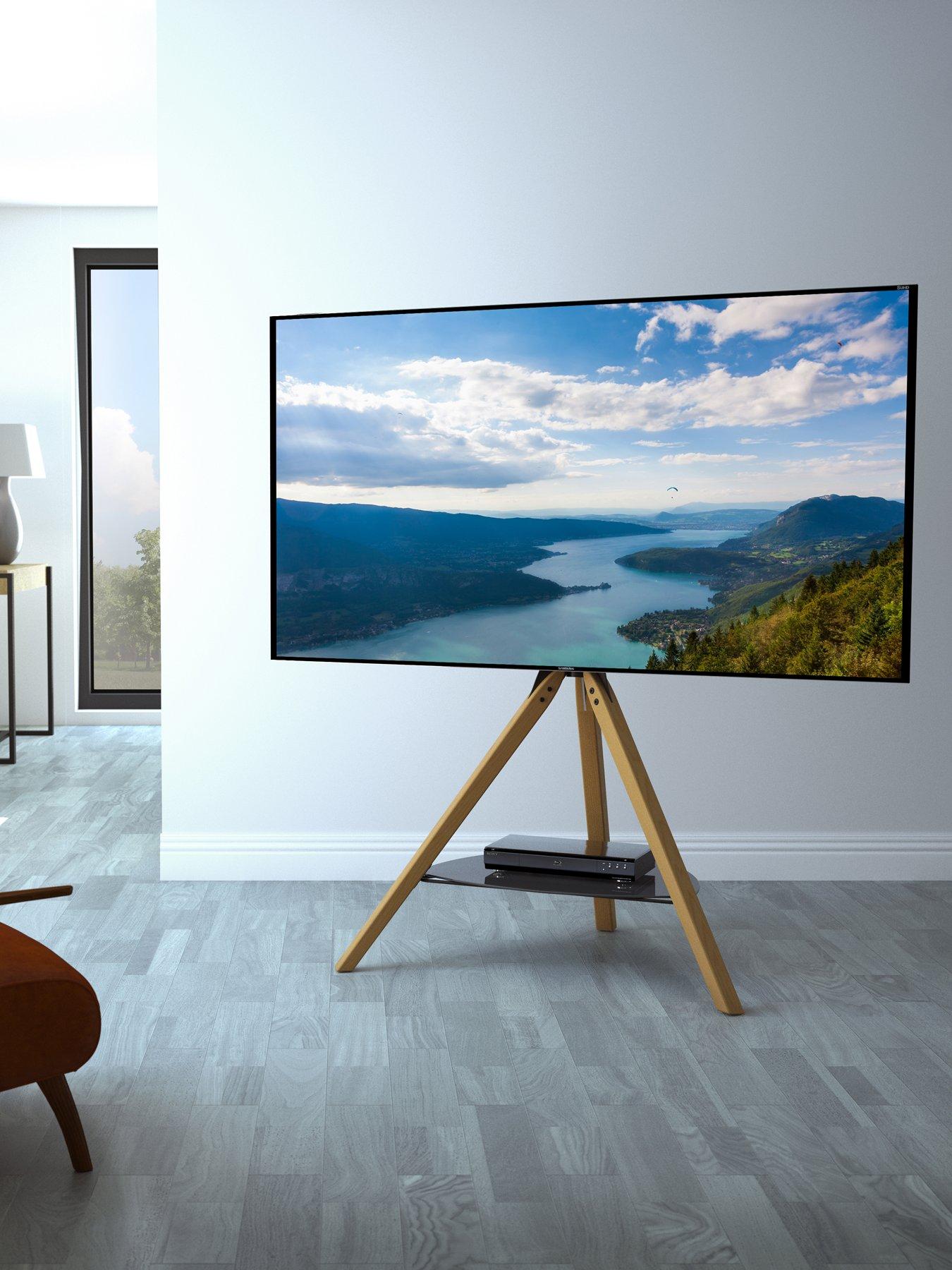 Image 1 of 5 of AVF Hoxton Tripod TV Stand, for TVs 32-70" - Light Wood