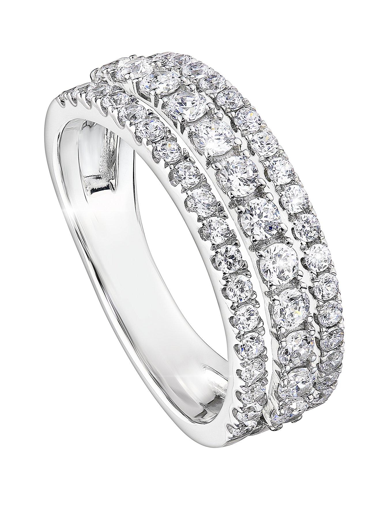 Image 1 of 7 of Created Brilliance Colette Created Brilliance 9ct White Gold 1ct Lab Grown Diamond Three Row Ring