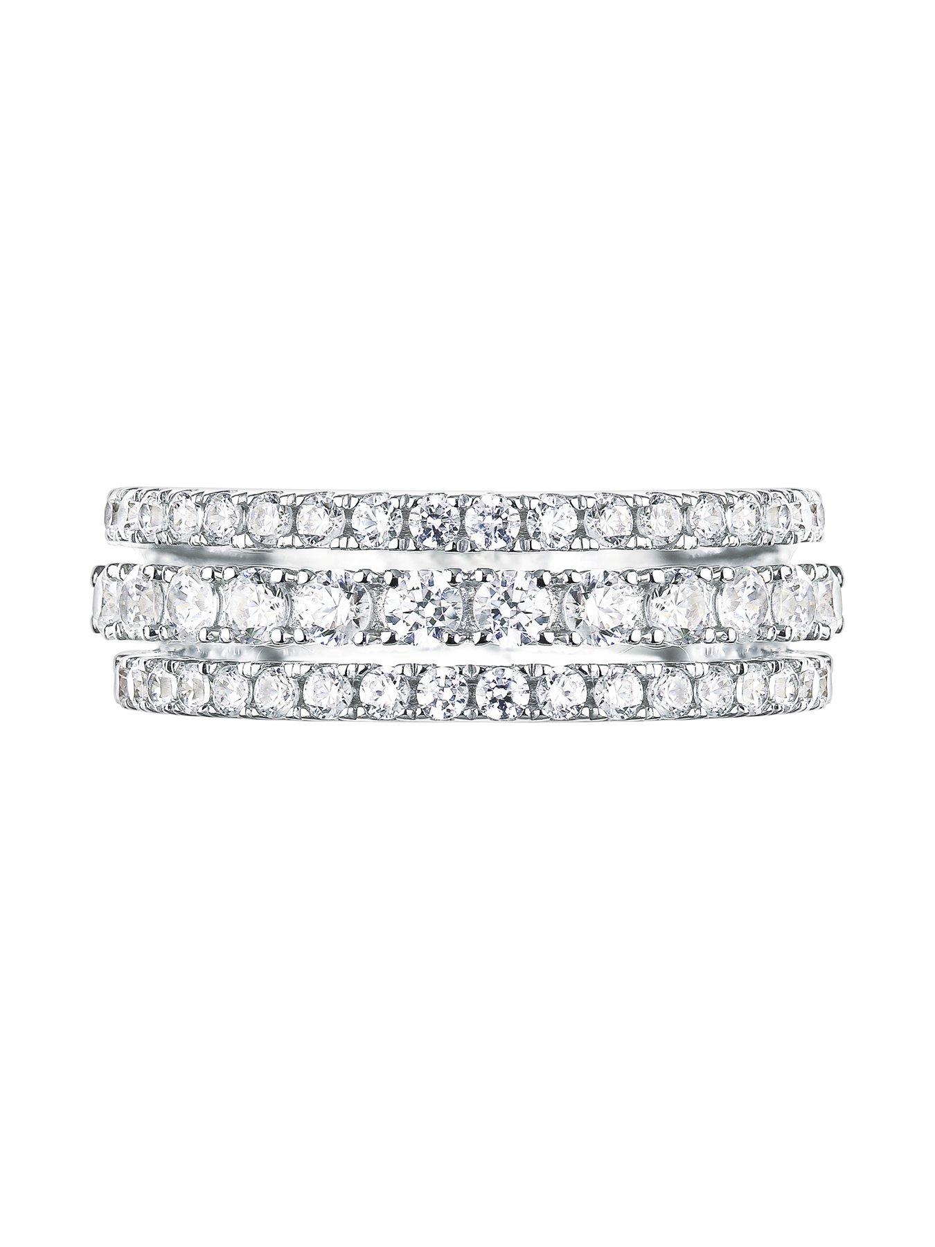 Image 3 of 7 of Created Brilliance Colette Created Brilliance 9ct White Gold 1ct Lab Grown Diamond Three Row Ring