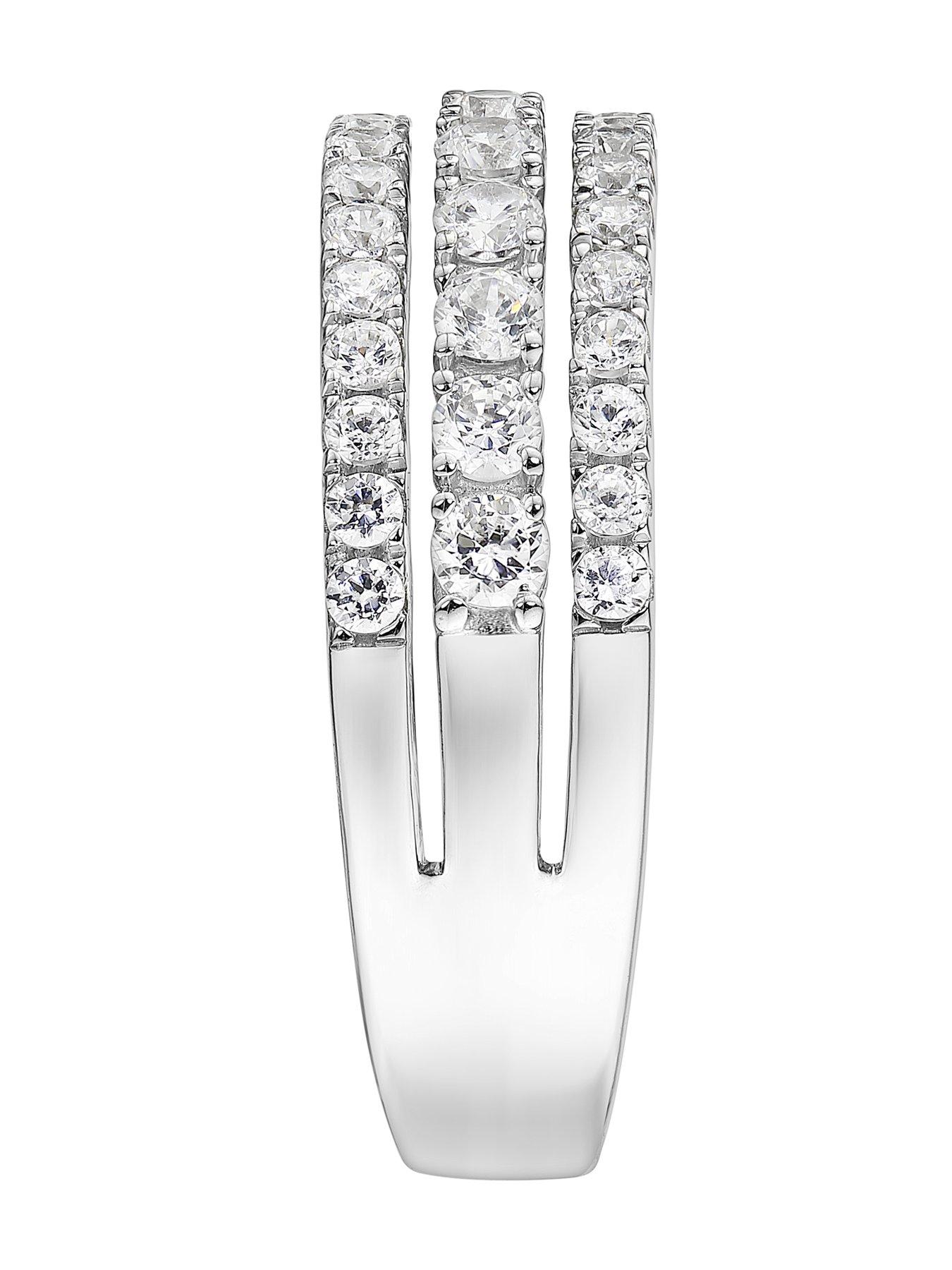 Image 4 of 7 of Created Brilliance Colette Created Brilliance 9ct White Gold 1ct Lab Grown Diamond Three Row Ring