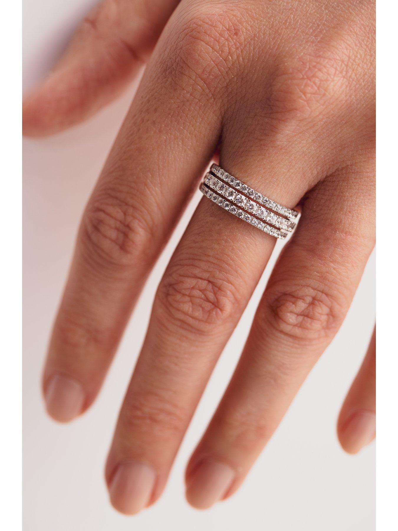 Image 5 of 7 of Created Brilliance Colette Created Brilliance 9ct White Gold 1ct Lab Grown Diamond Three Row Ring