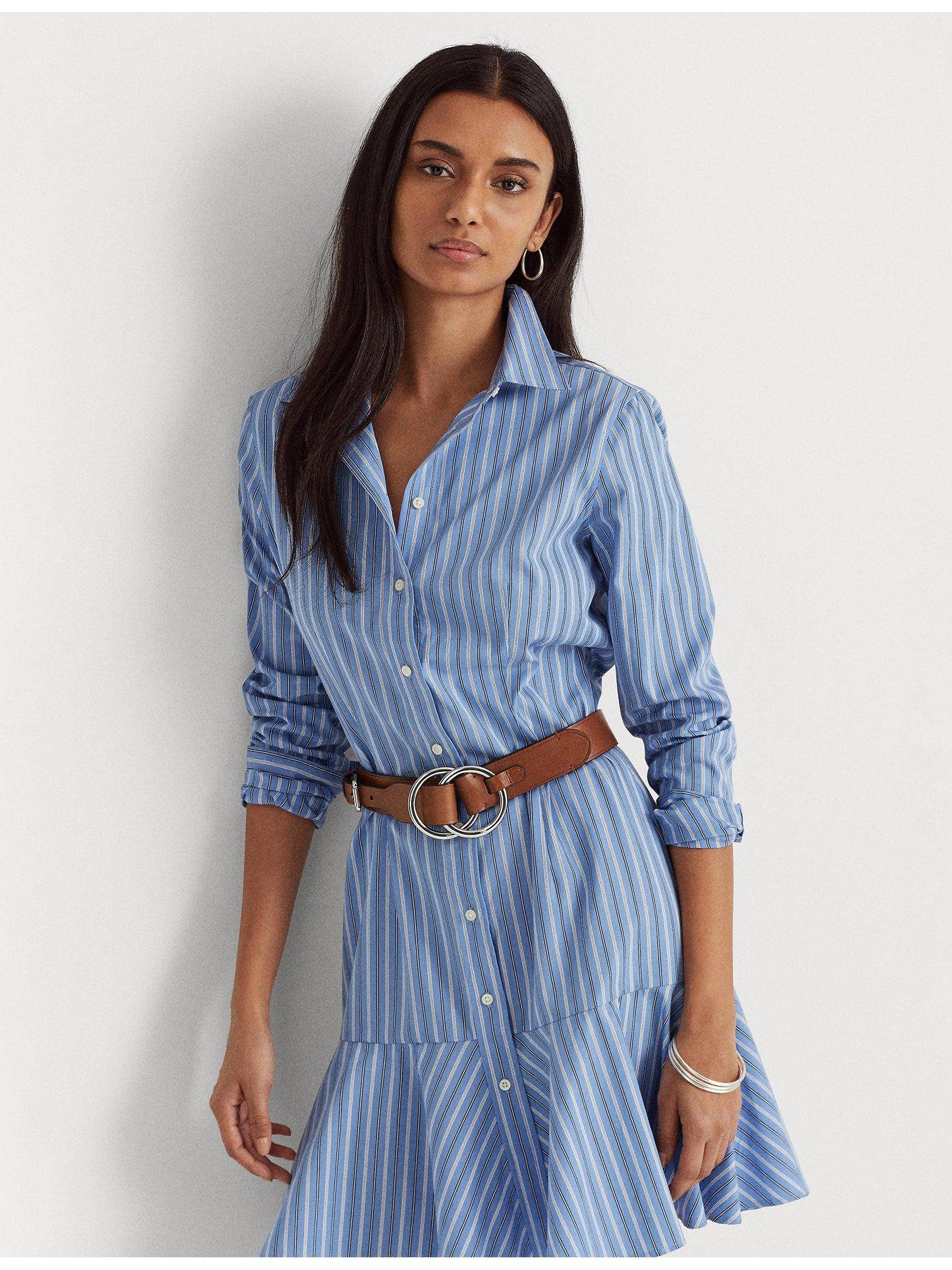 lauren ralph lauren striped shirt dress