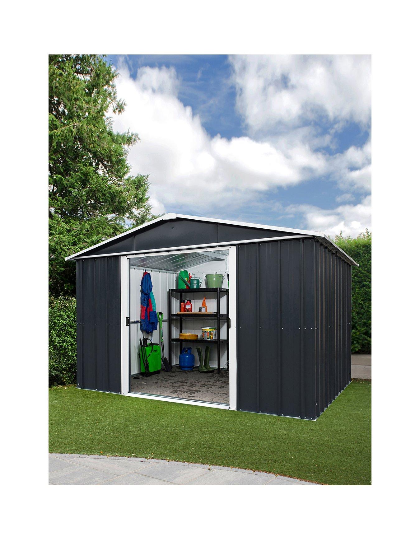 Product photograph of Yardmaster 10ft X 13ft Castleton Apex Roof Metal Shed from very.co.uk