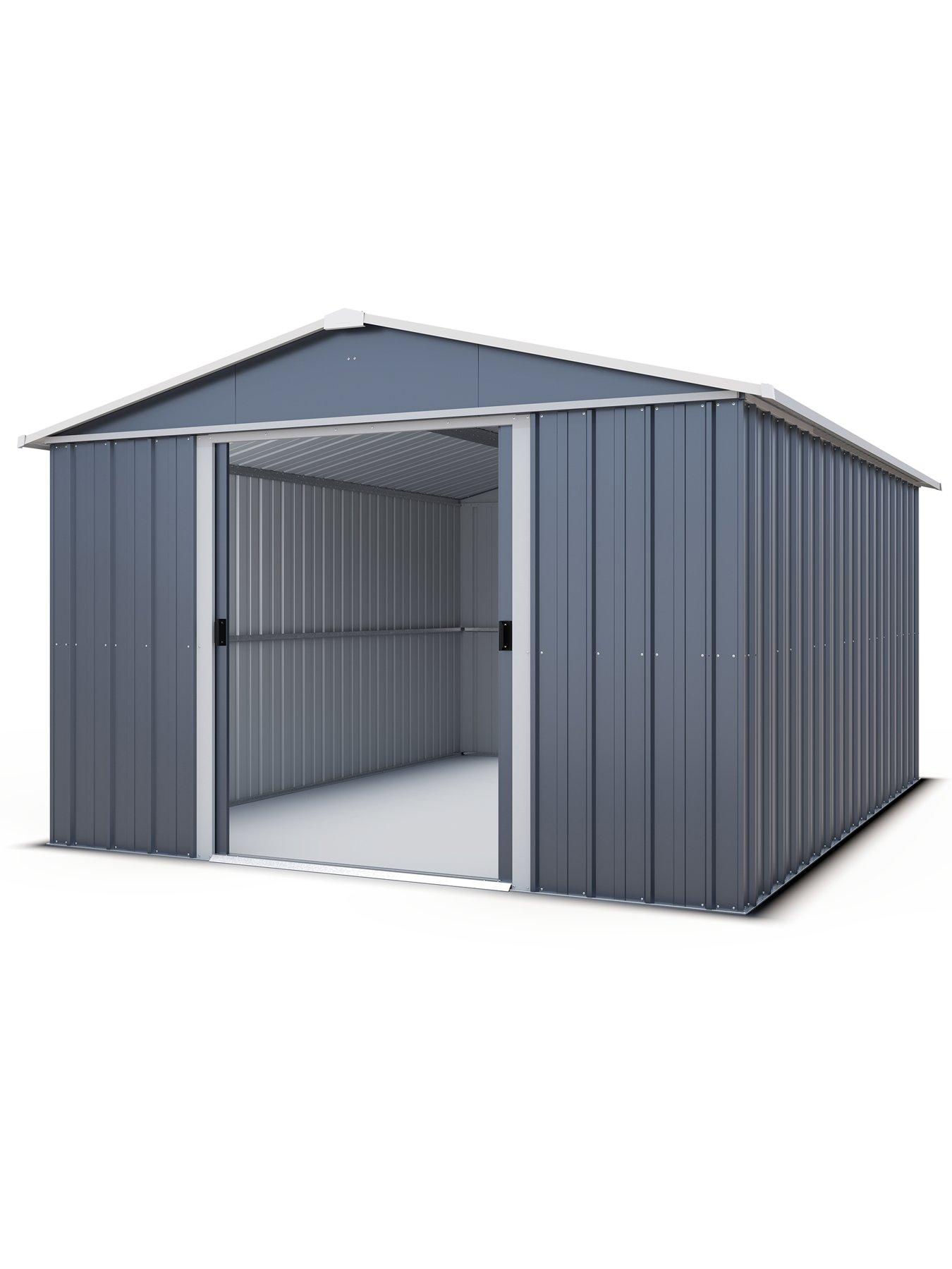 Yardmaster 10 x 13ft Castleton Apex Roof Metal Shed With Floor Frame ...