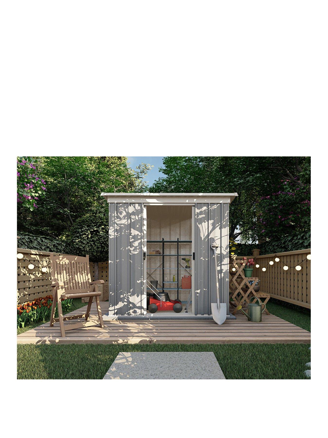 Product photograph of Yardmaster 6 X 4 Ft Platinum Tall Metal Pent Roof Shed from very.co.uk