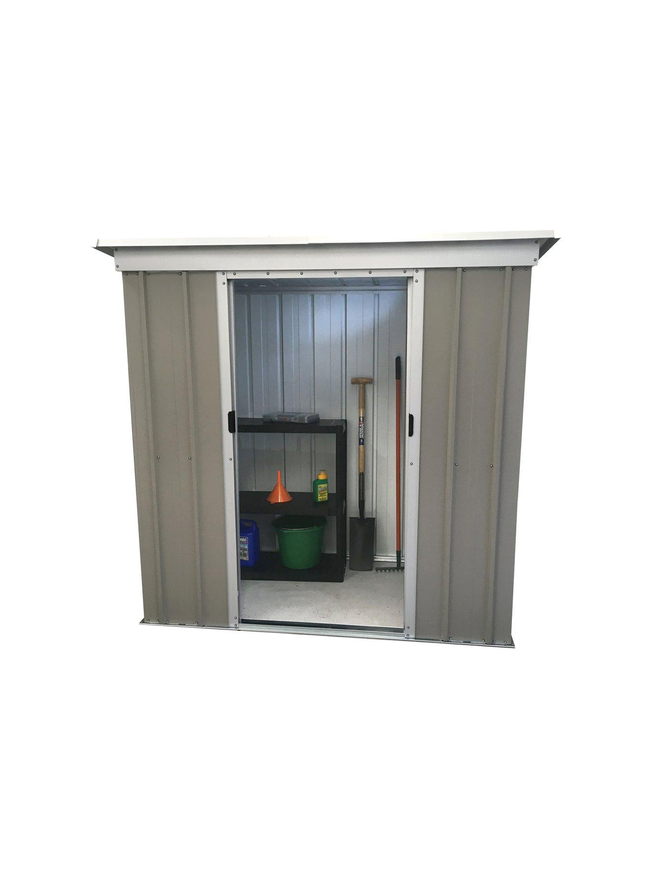 Image 2 of 6 of Yardmaster 6 X 4 ft Platinum Tall Metal Pent Roof Shed With Floor Frame Kit