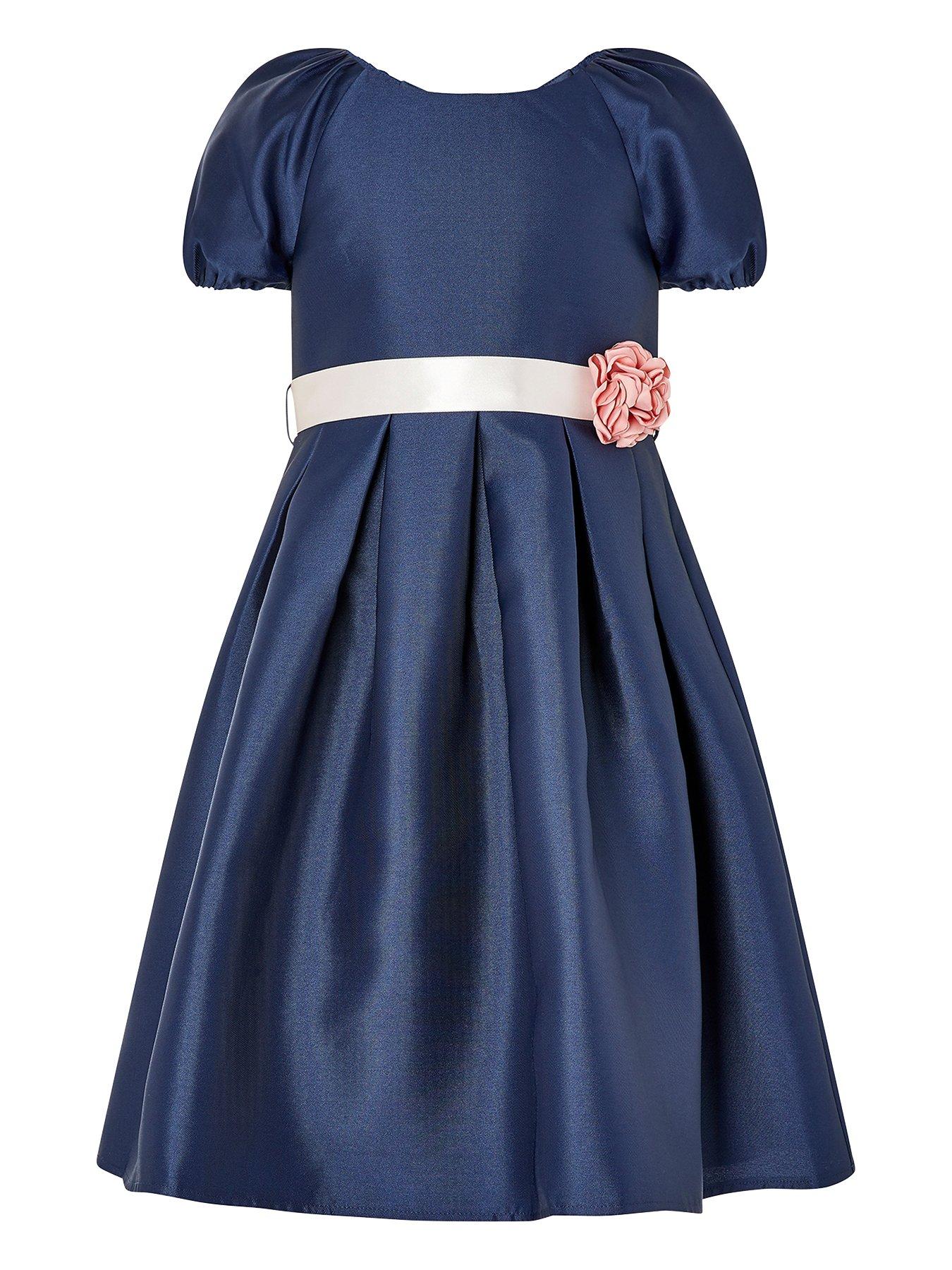 Occasion & wear Girls S.E.W. Puff Sleeve Duchess Twill Dress - Navy