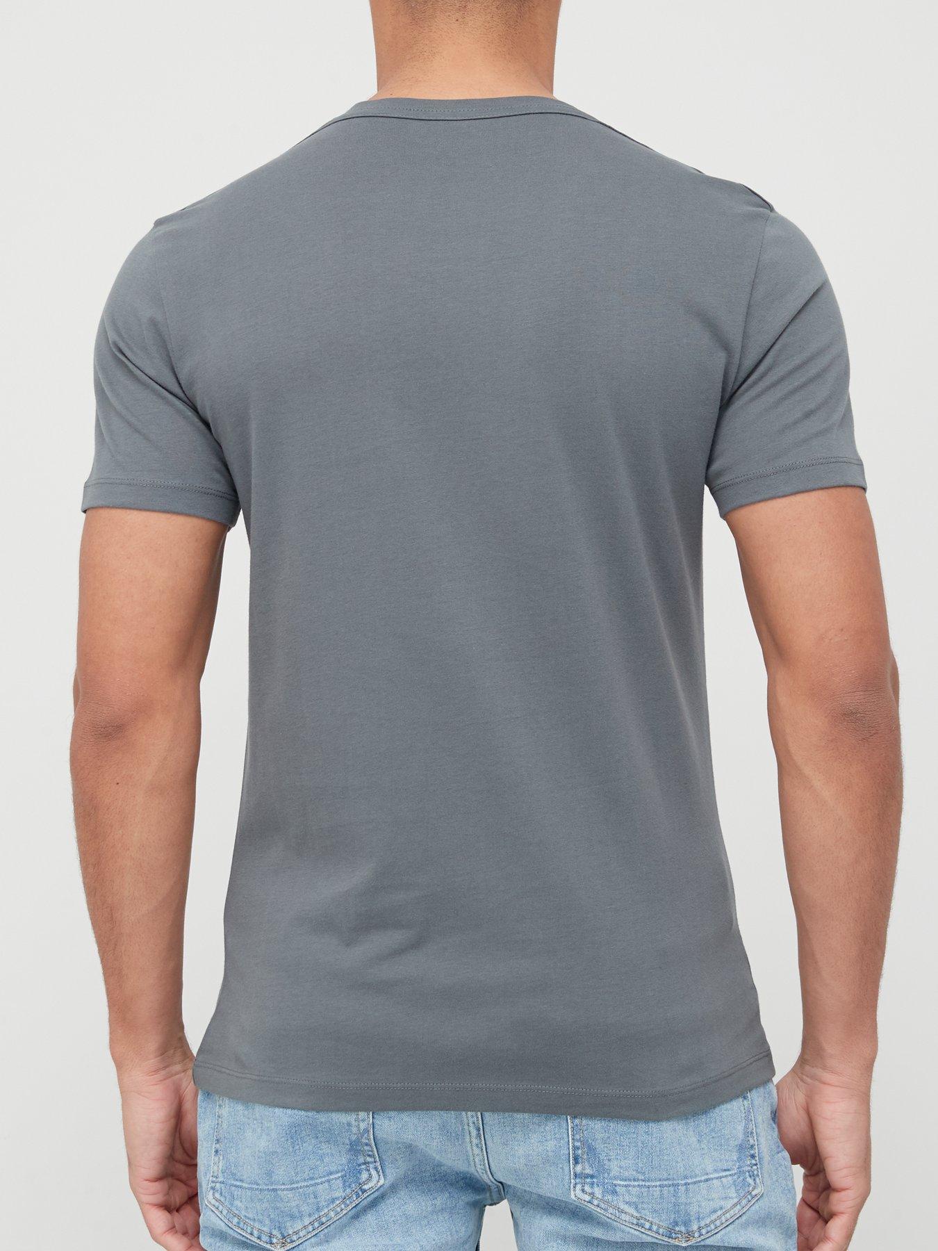 AllSaints Brace Small Logo T-shirt - Grey | very.co.uk