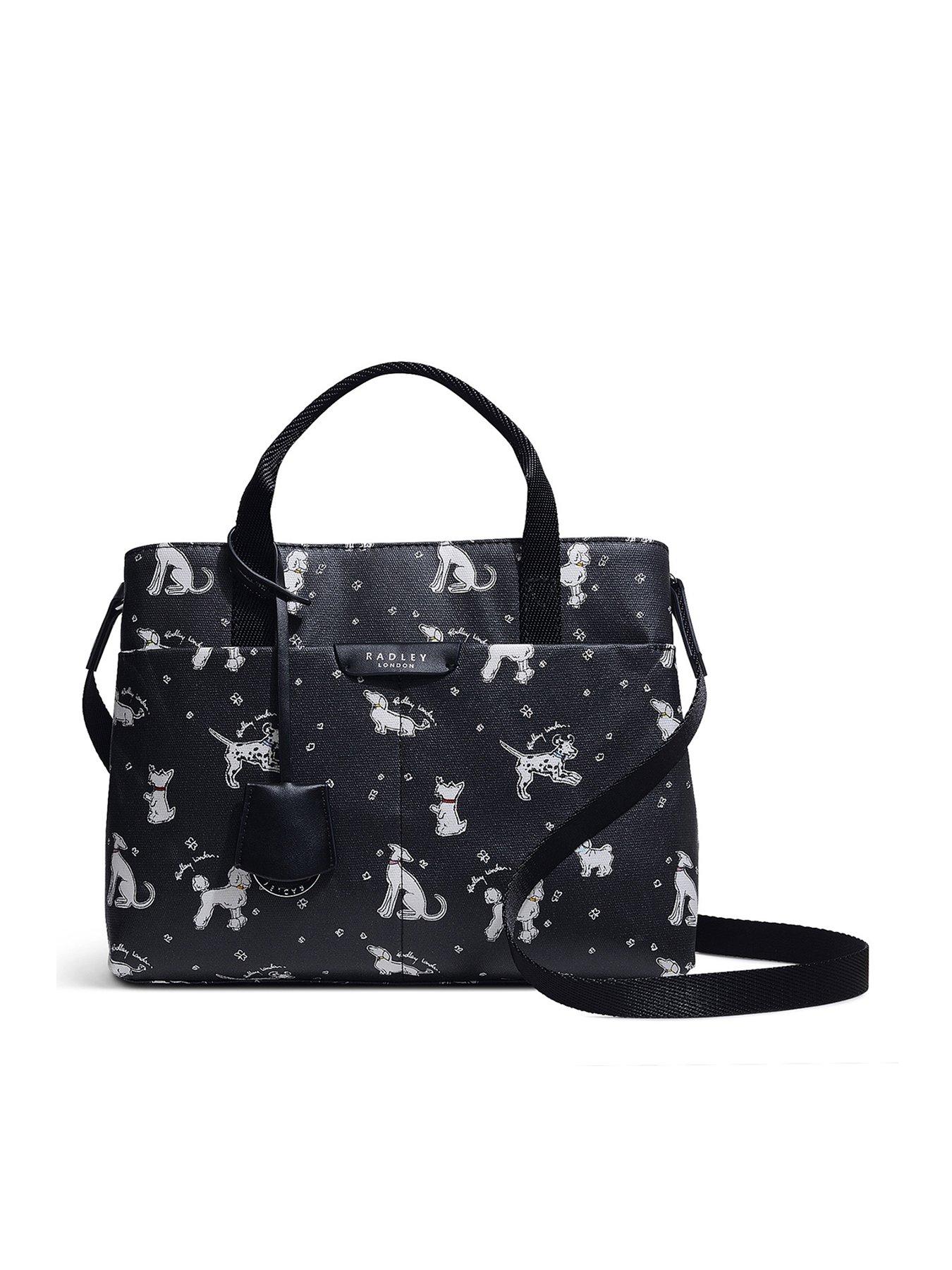 Radley Maple Cross Fun Pups Medium Zip Top Multiway Tote Bag - Black|