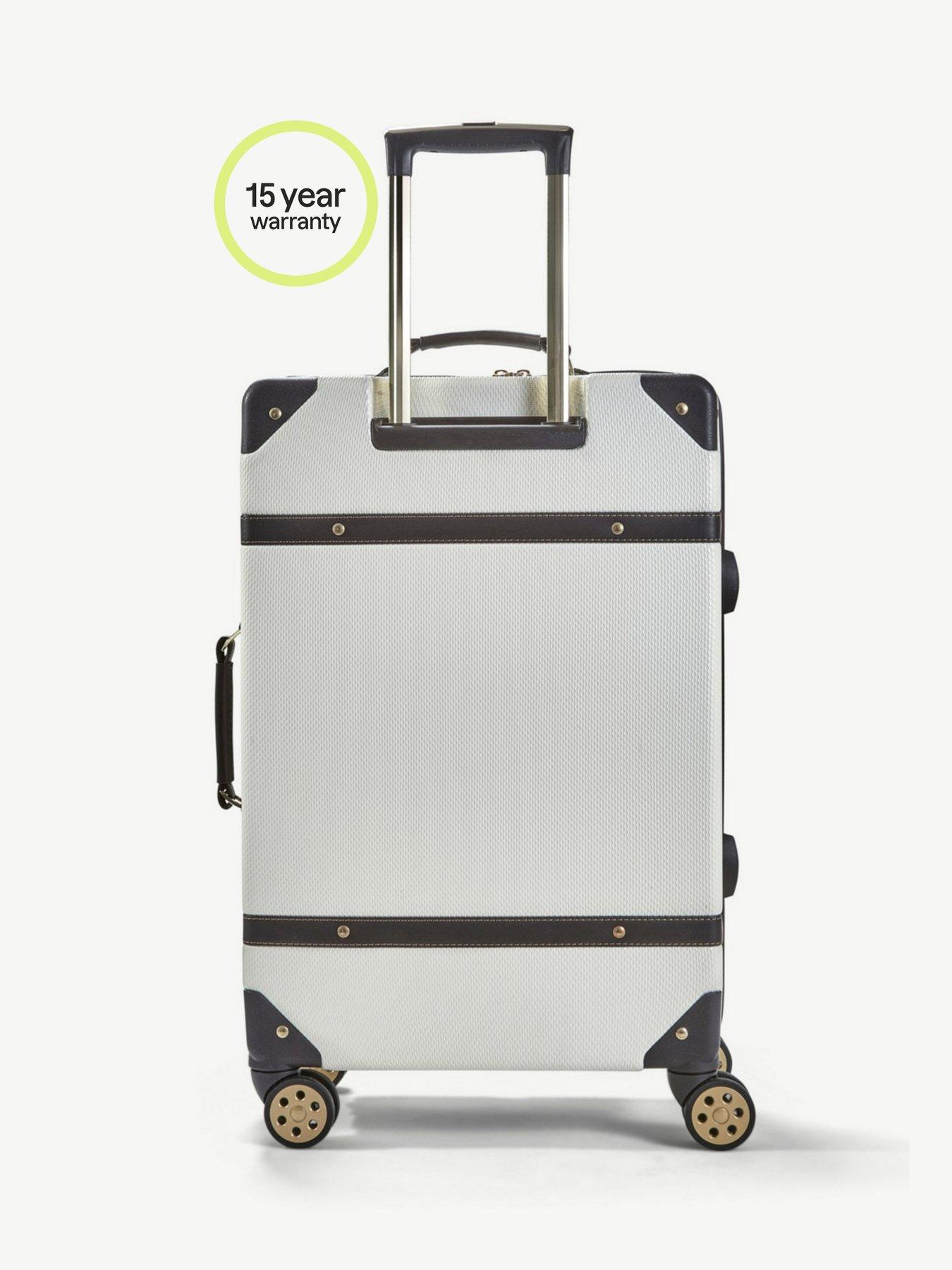 Image 3 of 7 of Rock Luggage Vintage Medium 8-Wheel Suitcase - Cream