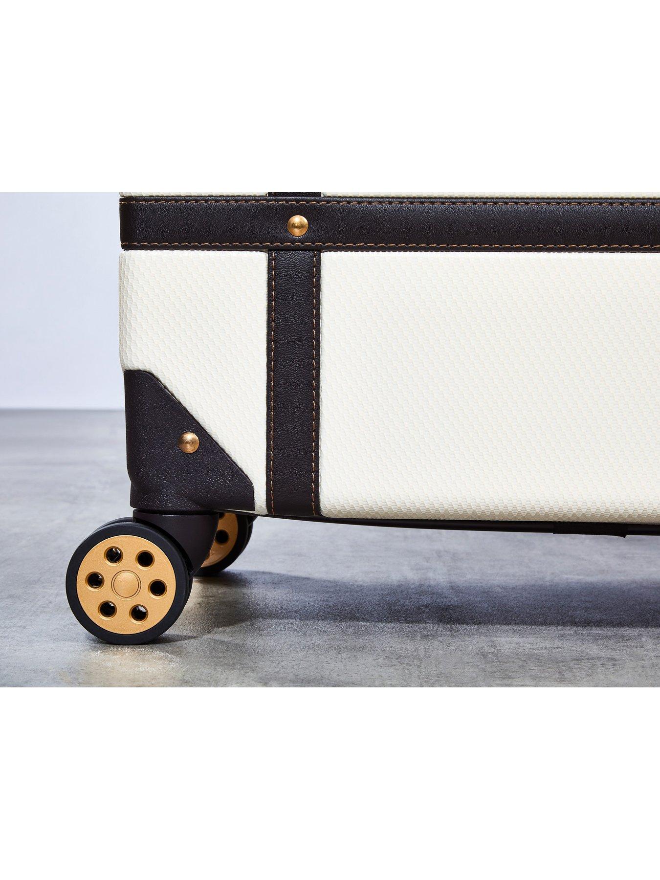 Image 5 of 7 of Rock Luggage Vintage Medium 8-Wheel Suitcase - Cream
