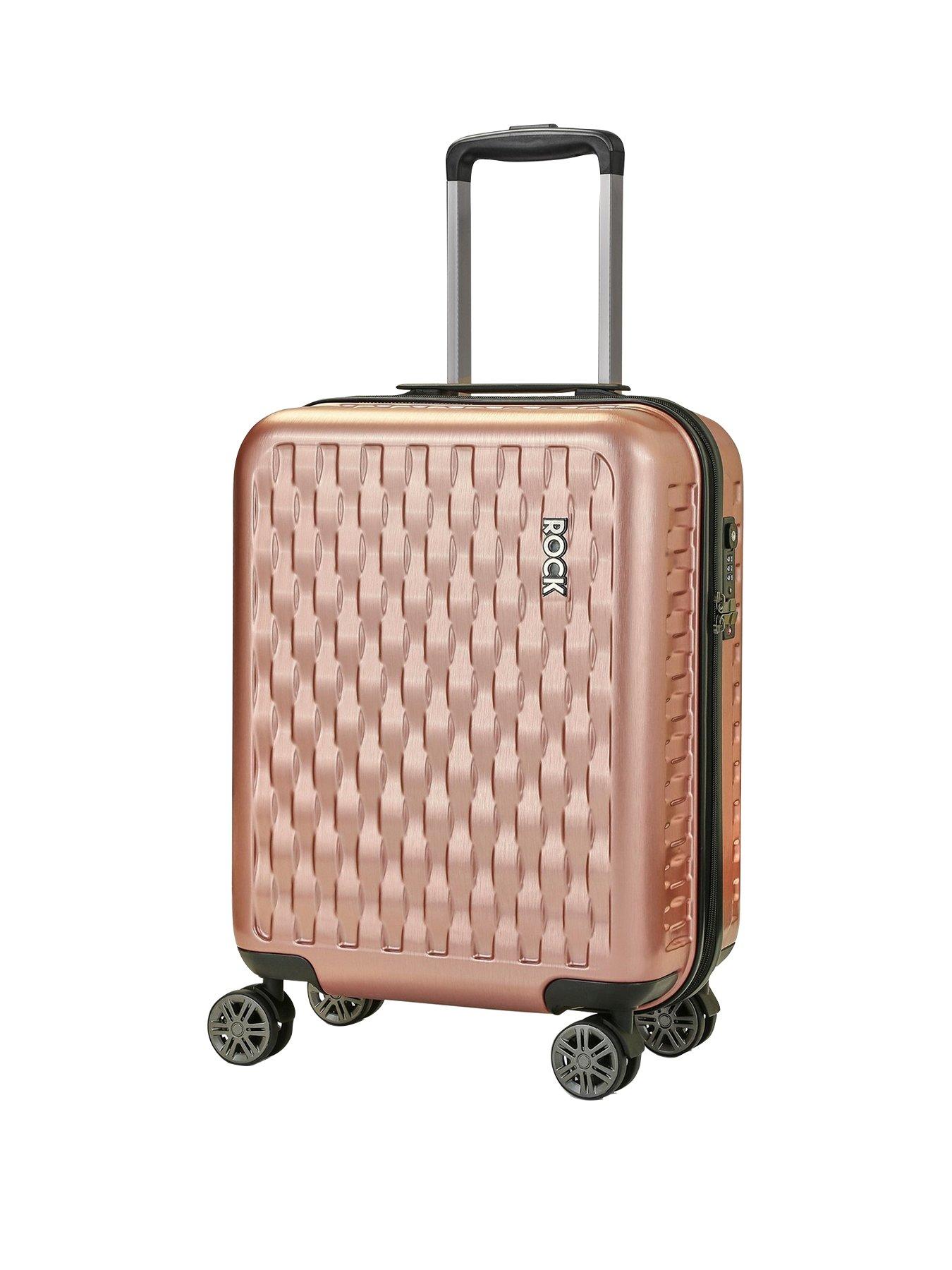 Rose gold cabin suitcase uk online