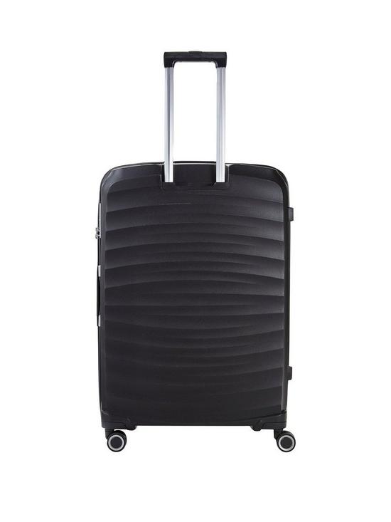 stillFront image of rock-luggage-sunwave-medium-8-wheel-suitcase-black