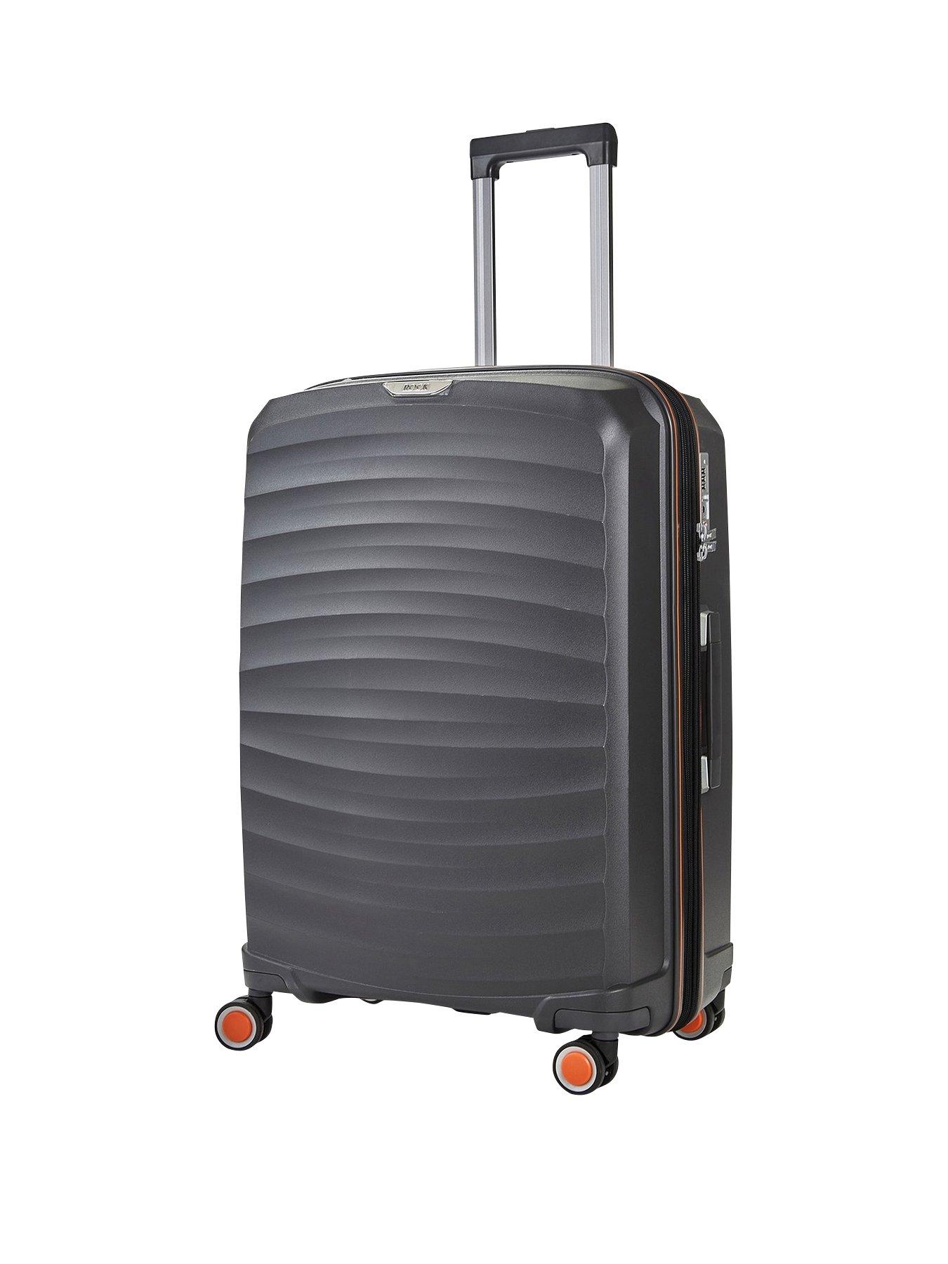 Rock Luggage Sunwave Medium 8-Wheel Suitcase - Charcoal