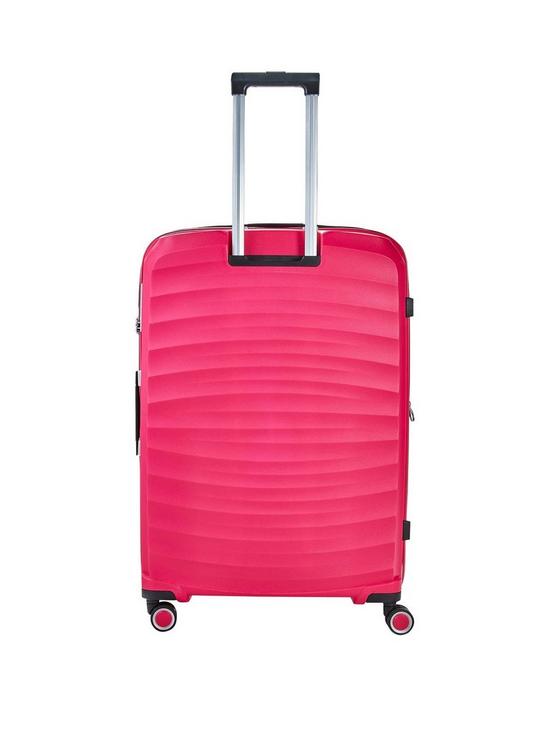 stillFront image of rock-luggage-sunwave-large-8-wheel-suitcase-pink
