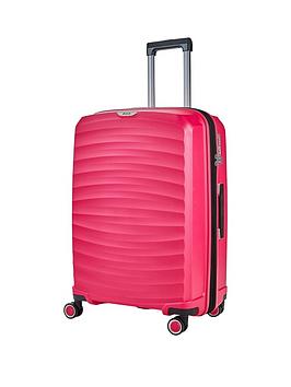 Rock Luggage Sunwave Medium 8-Wheel Suitcase - Pink