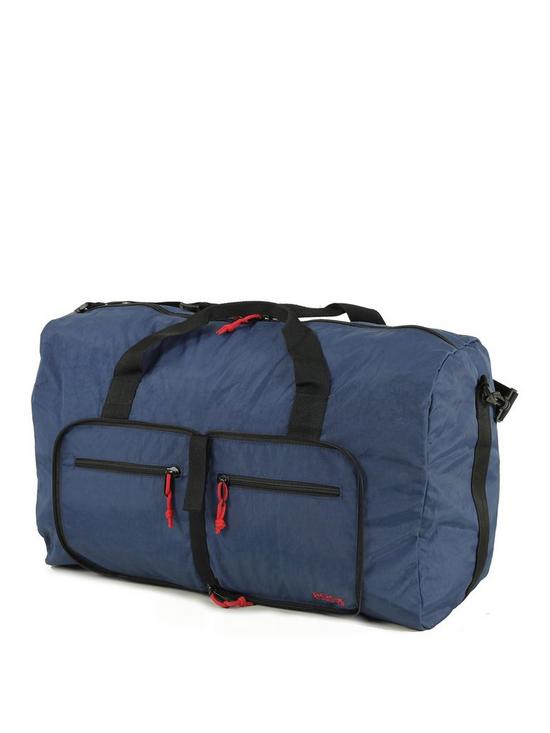 front image of rock-luggage-small-foldaway-holdall-navy