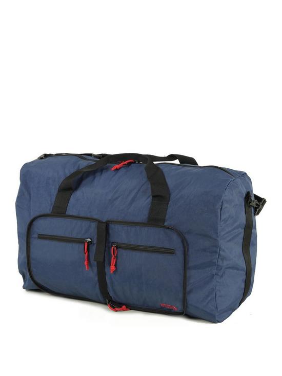 front image of rock-luggage-large-foldaway-holdall-navy