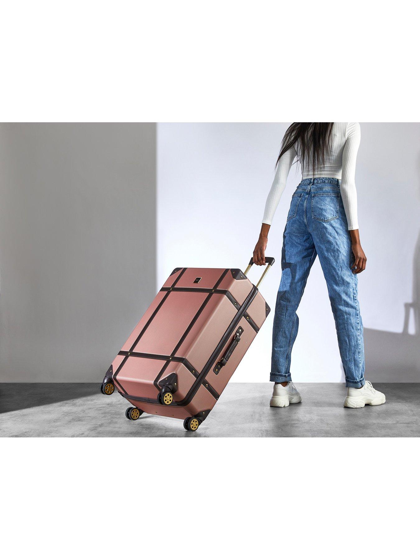 Pink vintage luggage online