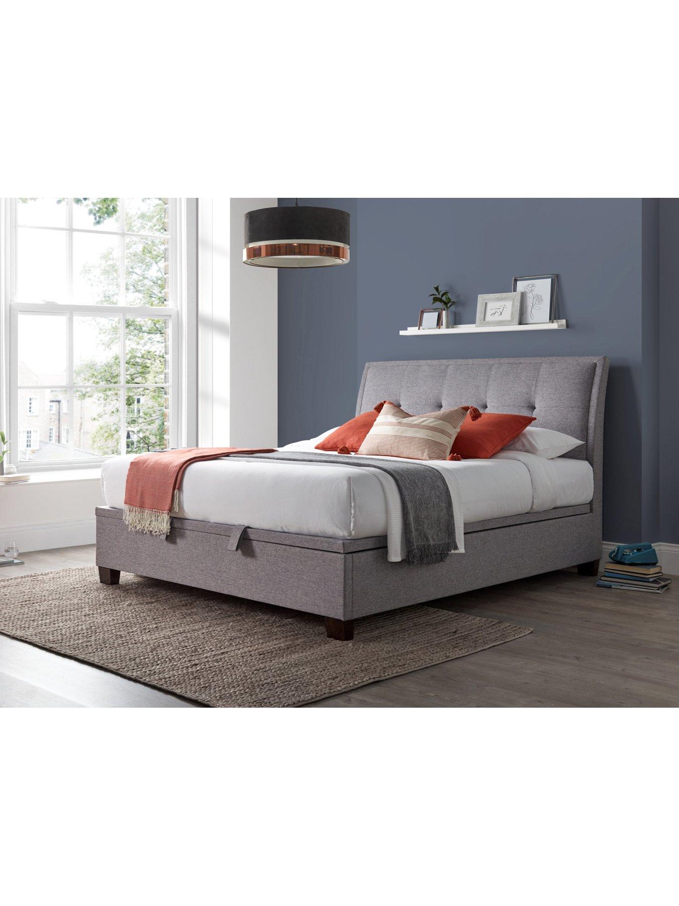 Product photograph of Very Home Livingstone Ottoman Storage Bed Frame With Airsprung Mattress Offer Buy Amp Save - Grey - Bed Frame With Airsprung Memory Mattress from very.co.uk