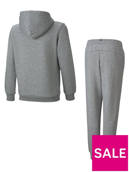back image of puma-boys-essentialnbspbig-logo-hoodie-grey
