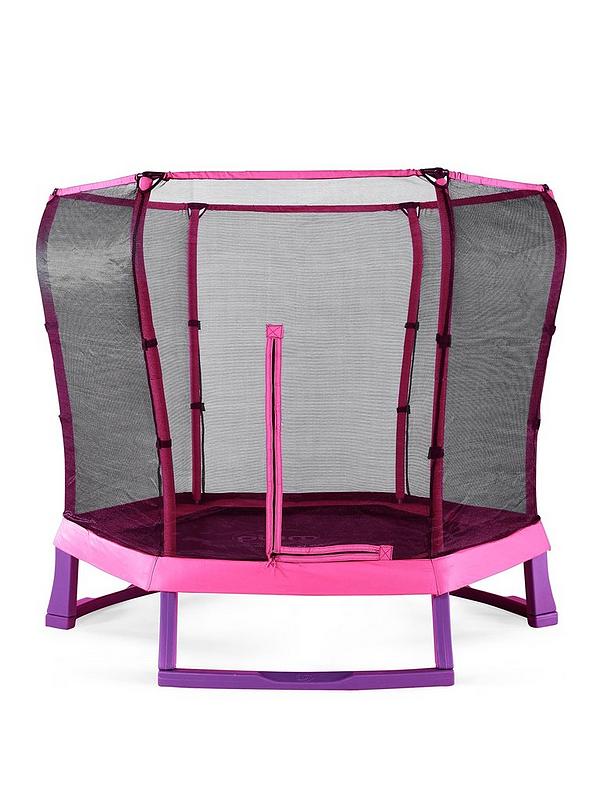 Image 1 of 3 of Plum 7ft Pink Trampoline and Enclosure