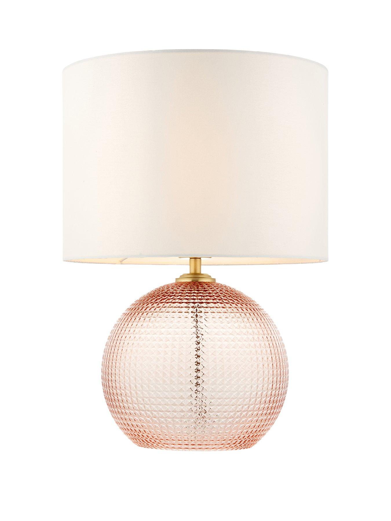Product photograph of Very Home Naples Textured Glass Table Lamp from very.co.uk