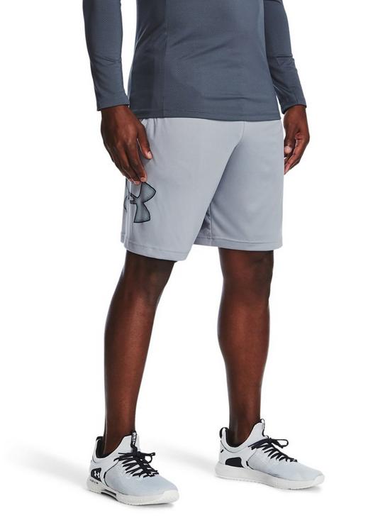 front image of under-armour-training-tech-graphic-shorts-steel