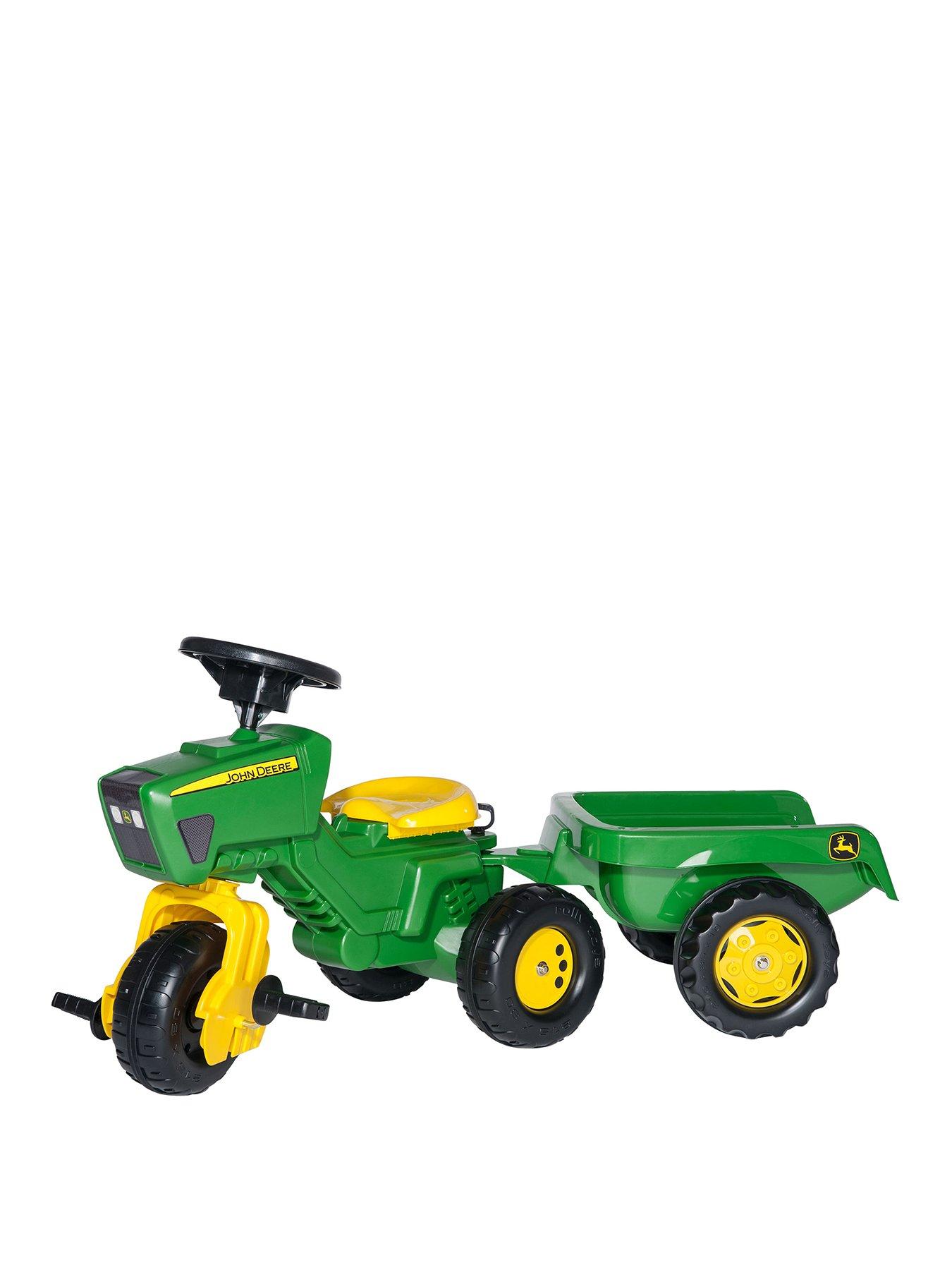 Rolly john deere 3 wheel cheap trac with trailer ride on