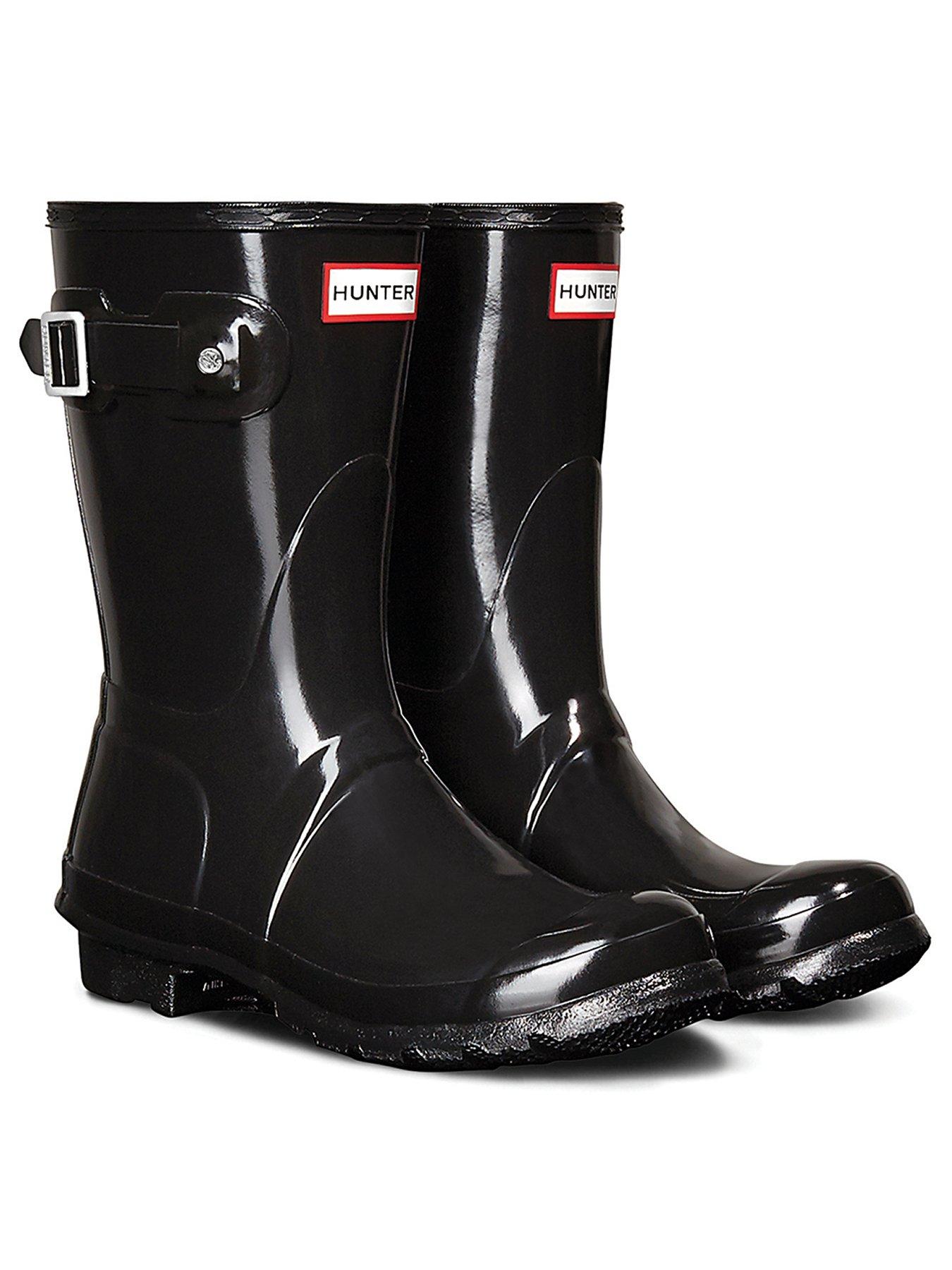 Hunter Original Short Gloss Wellington Boot - Black