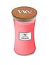  image of woodwick-large-hourglass-scented-candle-melon-pink-quartz-with-crackling-wick