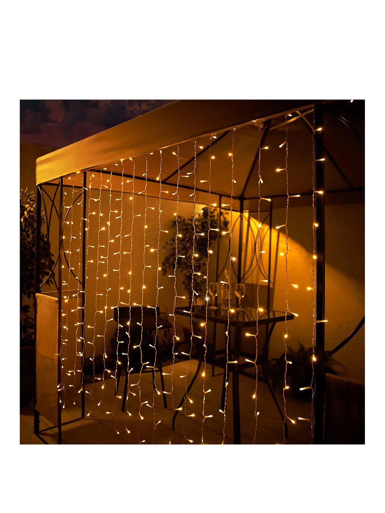 Solar curtain garden on sale lights