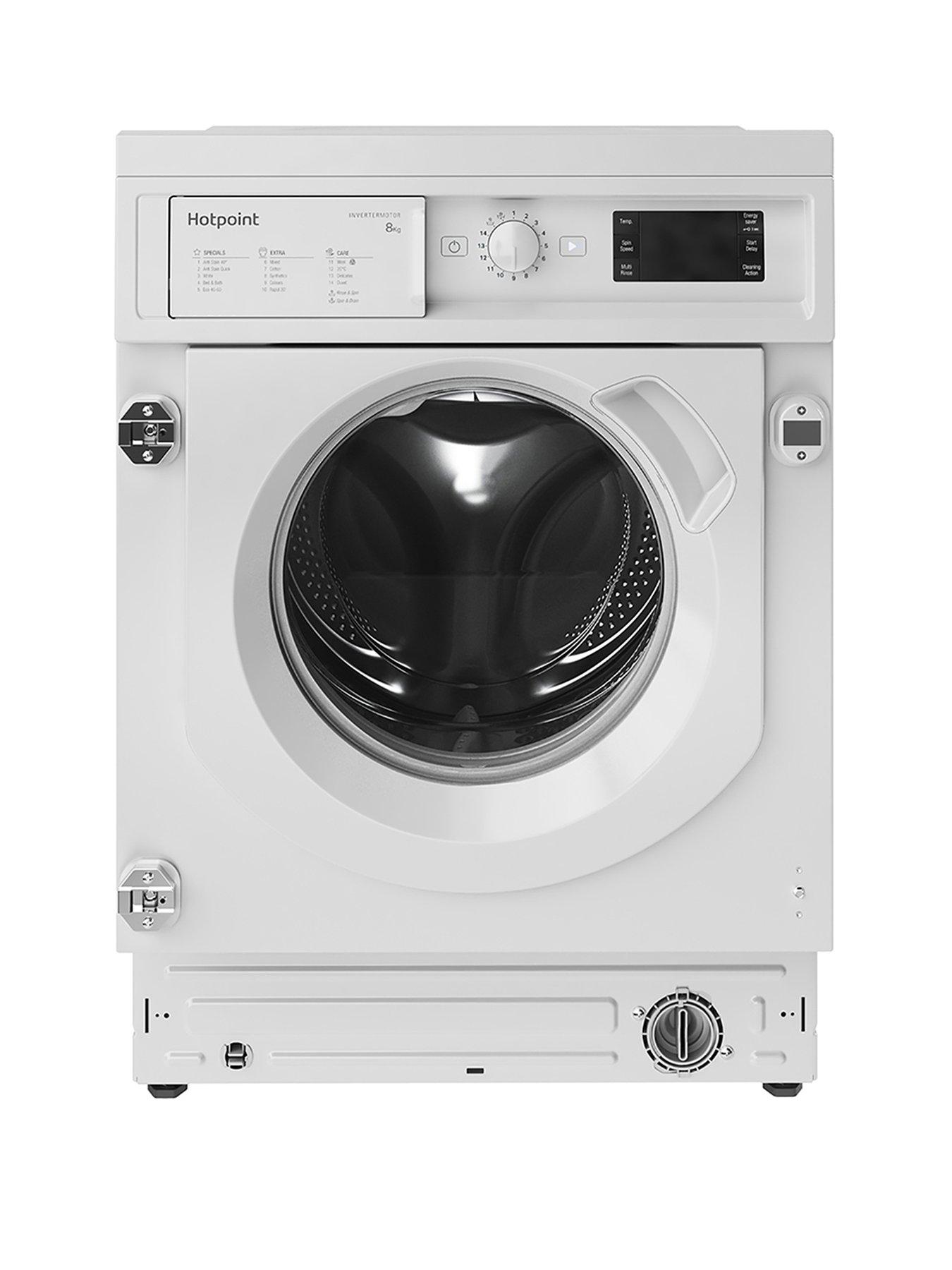 Product photograph of Hotpoint Biwmhg81484 Built-in 8kg Load 1400 Spin Washing Machine - White - Washing Machine Only from very.co.uk