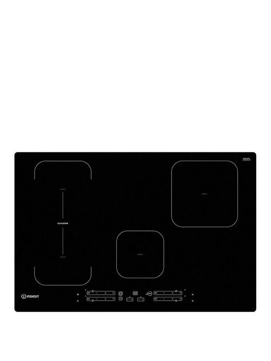 front image of indesit-ib21b77ne-built-in-77cm-width-induction-hob-black
