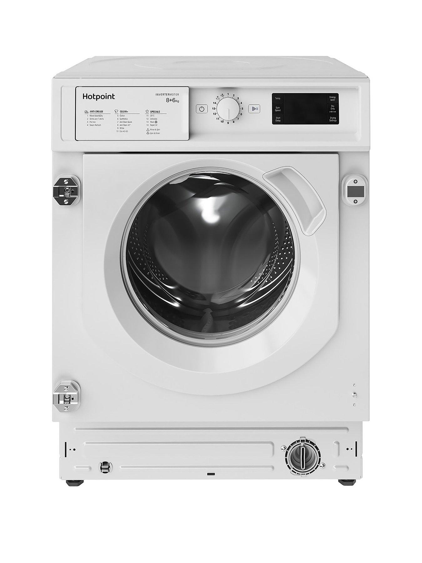 Product photograph of Hotpoint Biwdhg861484 Built-in 8kg Wash 6kg Dry 1400 Spin Washer Dryer - White - Washer Dryer Only from very.co.uk