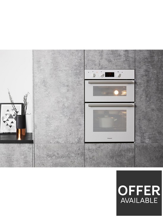back image of hotpoint-dd2540wh-built-in-60cm-width-electric-double-oven-white