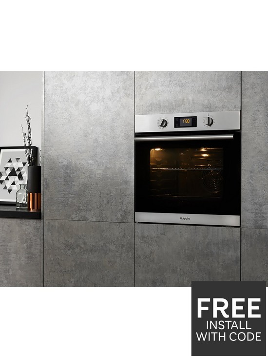 back image of hotpoint-sa2840pix-built-in-60cm-width-electric-single-oven-stainless-steel