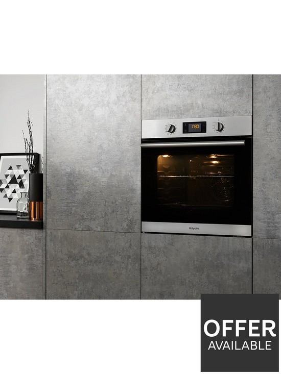 back image of hotpoint-sa2840pix-built-in-60cm-width-electric-single-oven-stainless-steel
