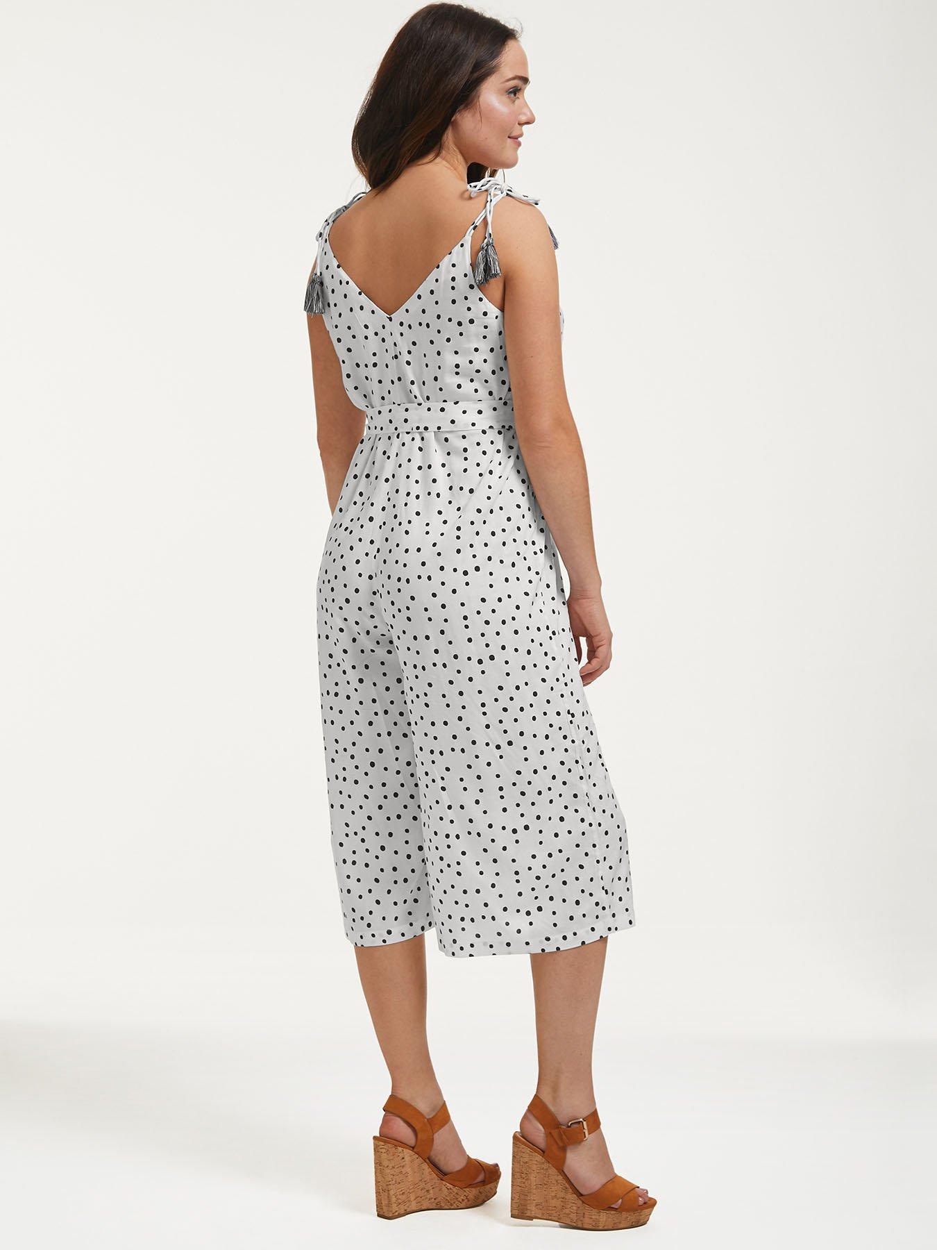 Figleaves Strappy Culotte Polka Dot Jumpsuit Black White Very Co Uk