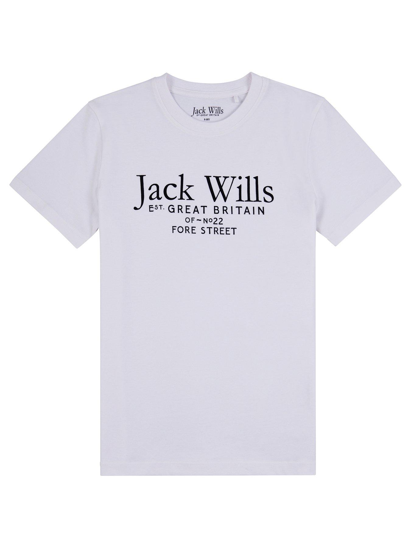 Jack Wills Boys Script T-shirt - White | very.co.uk