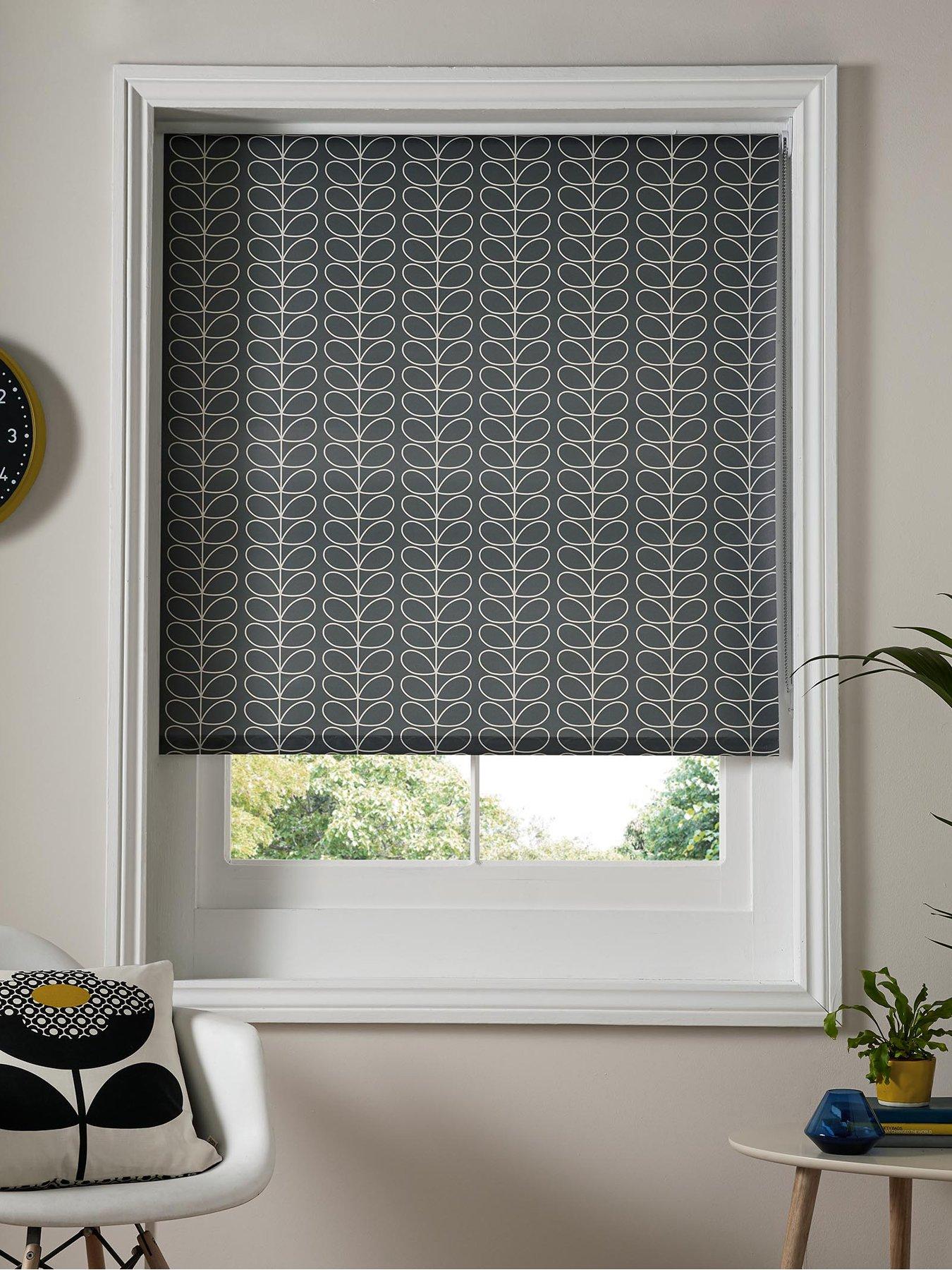 Product photograph of Orla Kiely House Linear Stem Cool Grey Roller Blind - Grey from very.co.uk