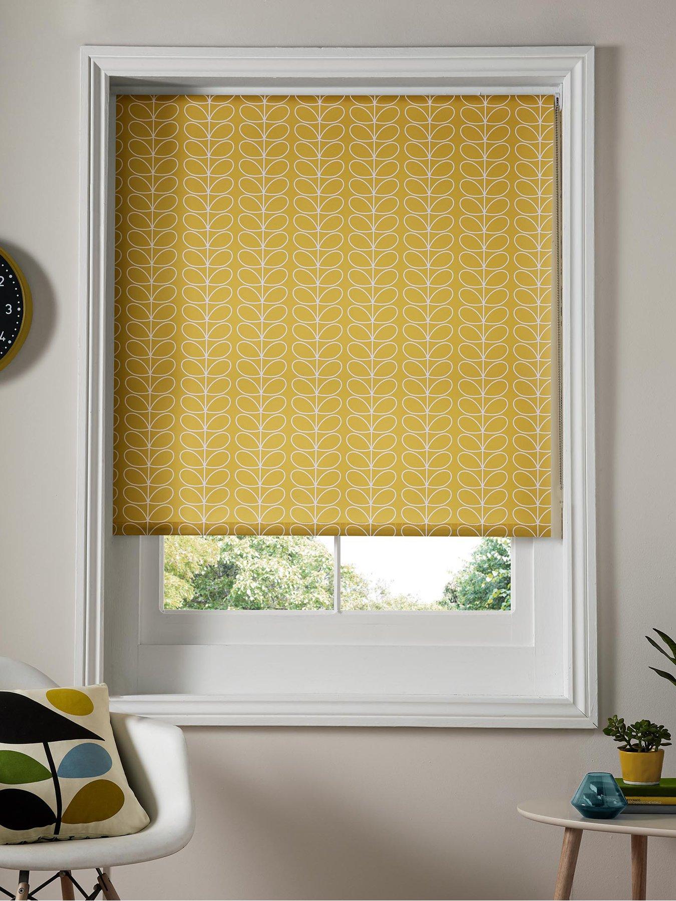 Product photograph of Orla Kiely House Linear Stem Dandelion Roller Blind - Yellow from very.co.uk