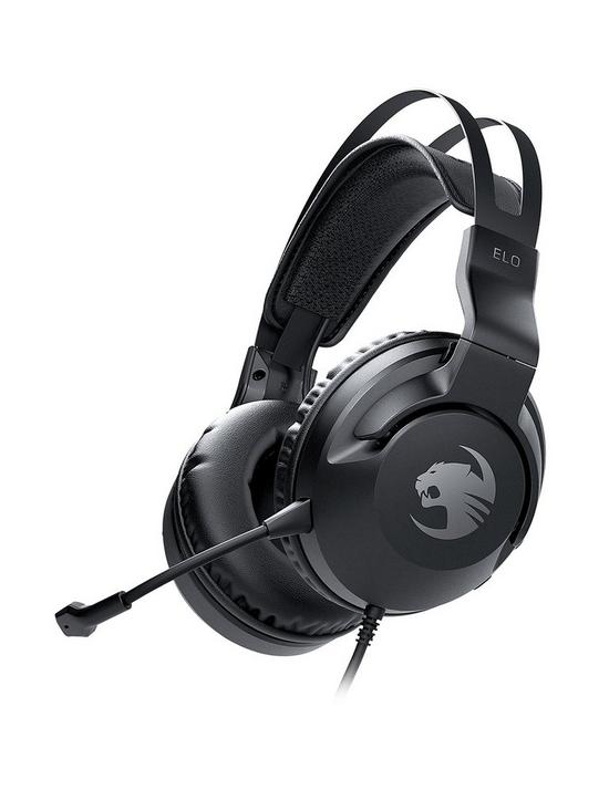 front image of roccat-elo-x-stereo-pc-xbox-ps5-ps4-headset-black
