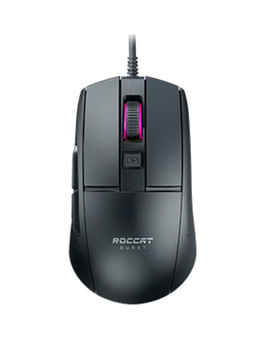 front image of roccat-burst-core-optical-wired-gaming-mouse-black