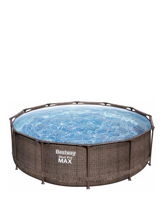 front image of bestway-12ft-steel-pro-max-deluxe-pool-set