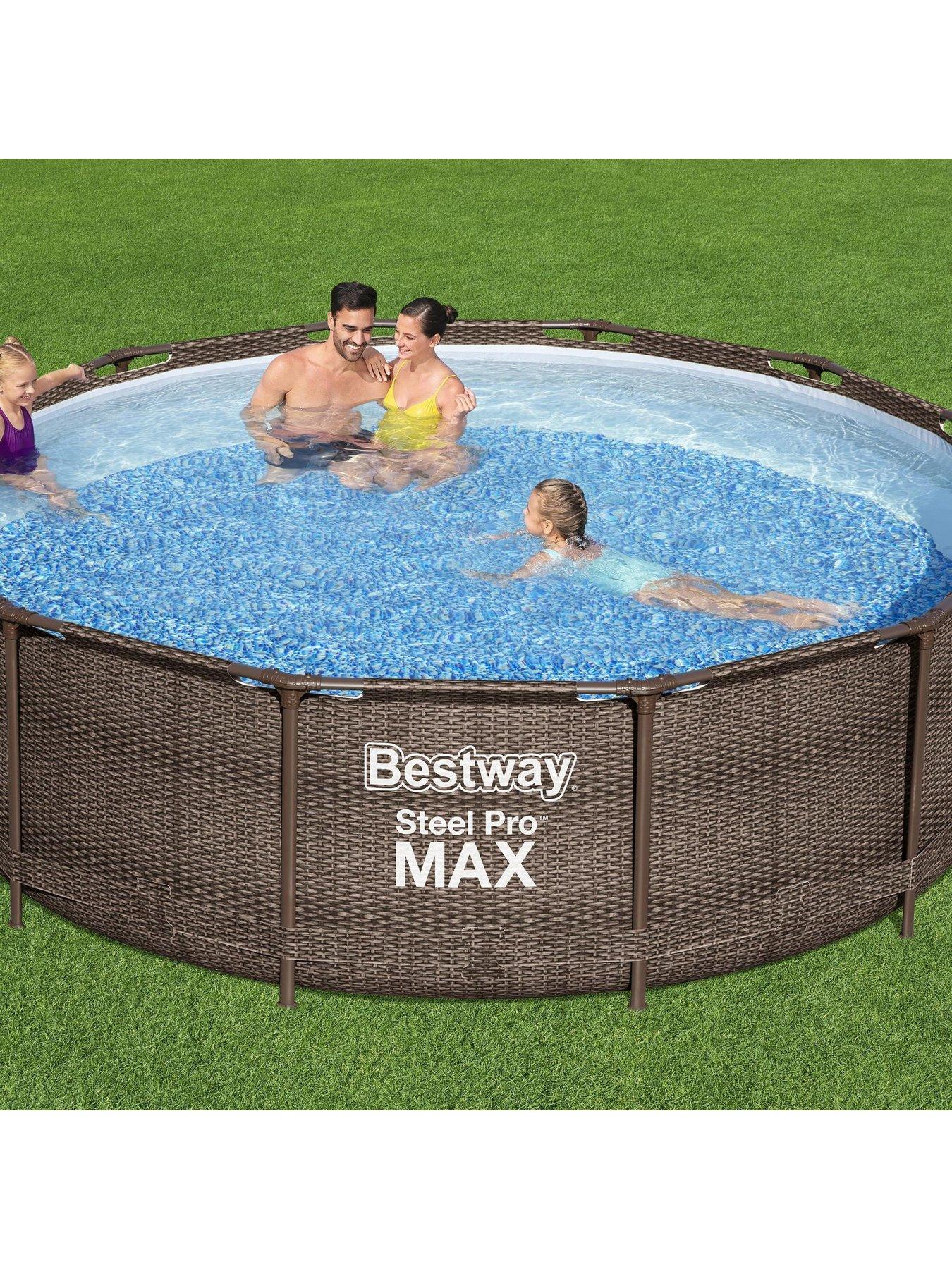 Image 4 of 5 of Bestway 12ft Steel Pro MAX Rattan Deluxe Pool Set, Filter Pump with Ladder