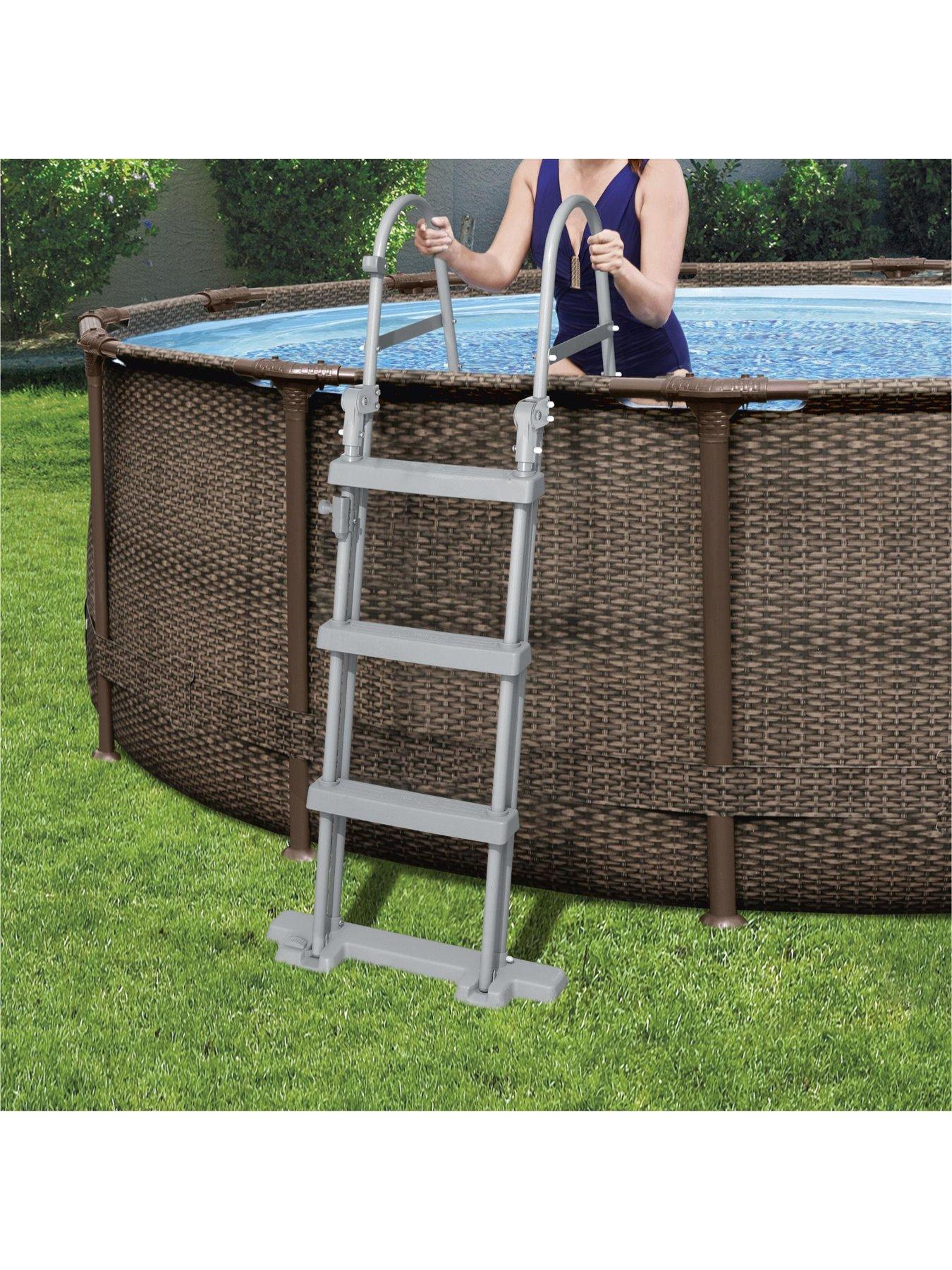 Bestway 12ft Steel Pro MAX Rattan Deluxe Pool Set, Filter Pump with ...