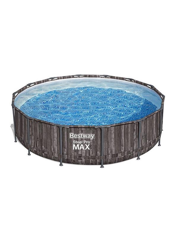 Image 2 of 6 of Bestway 14ft&nbsp;Steel Pro MAX Frame Stone Pool, Filter Pump with Ladder